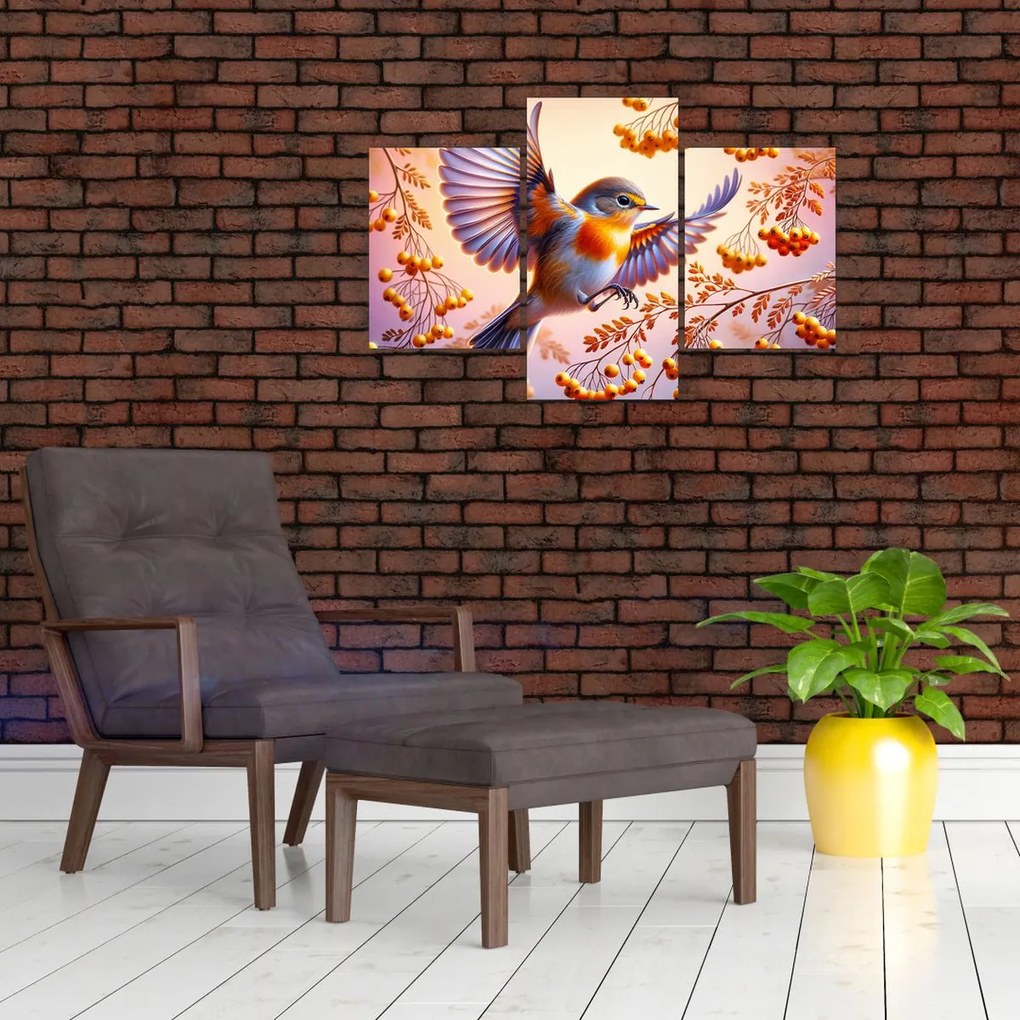 Tablou - Pasăre cu scoruș (90x60 cm)