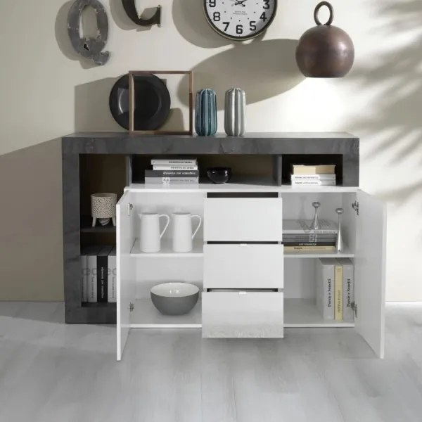 Comodă LENOR alb/antracit