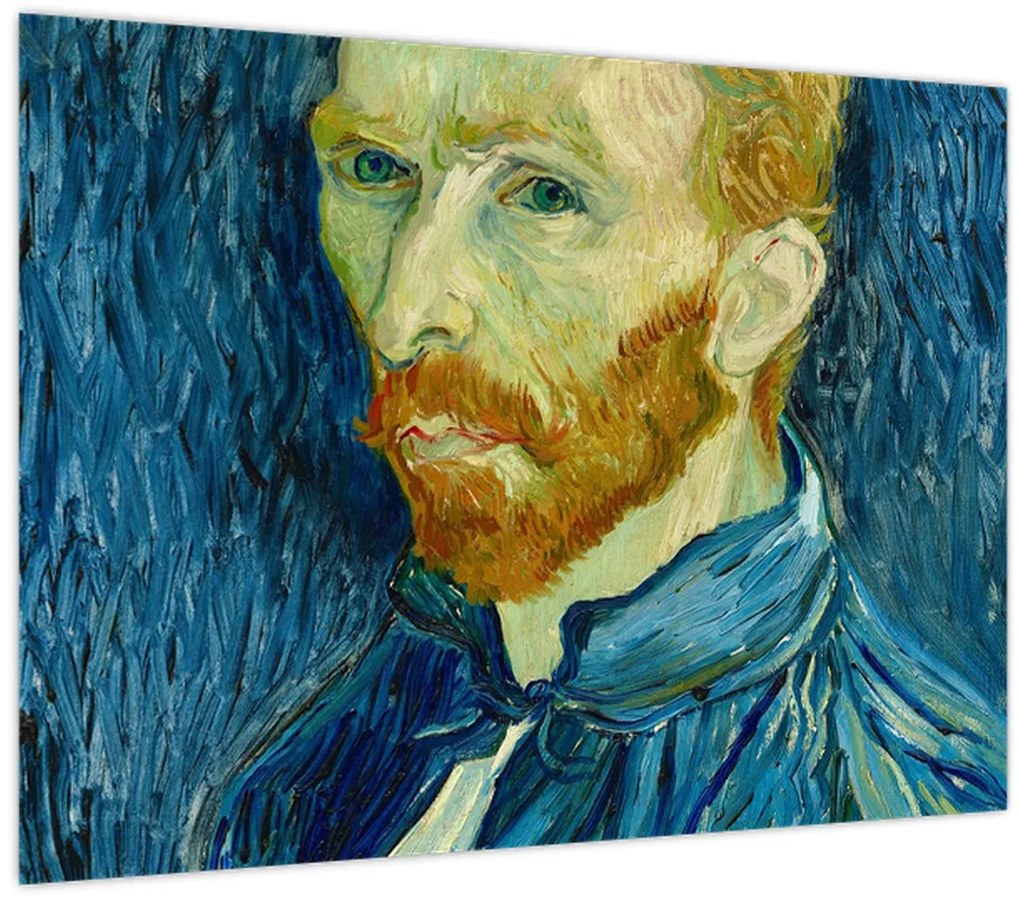 Tablou pe sticlă - Vincent van Gogh, Self-Portrait, reproducere (70x50 cm)