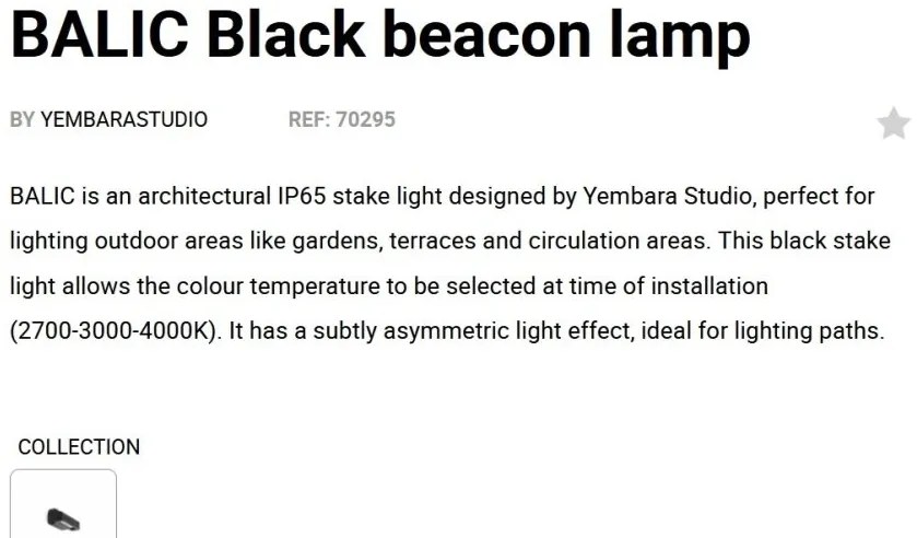 Stalp LED de exterior design modern IP65 BALIC 39cm Black