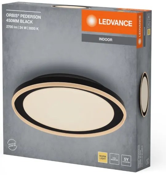 Plafonieră LED Ledvance ORBIS PEDERSON LED/24W/230V d. 45 cm negru