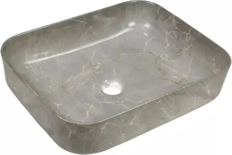 Lavoar pe blat Invena Florina dreptunghiular 51 cm gri finisaj piatra