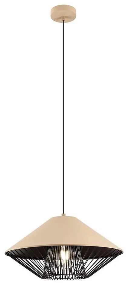 Redo 01-3007 - Pendul pe cablu GRILL, 1xE27/42W/230V, Ø 39,6 cm, negru/bej