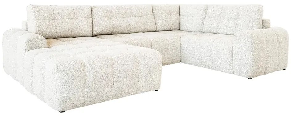 Colțar modular crem extensibil/cu spațiu de depozitare (cu colț pe partea dreaptă) Lulu – Miuform