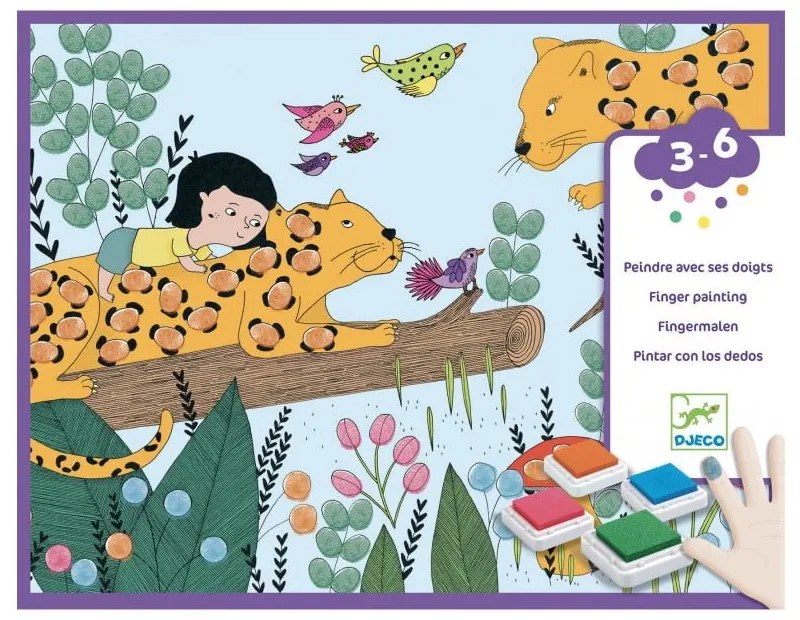Set creativ pentru colorat cu degetele Djeco Nature