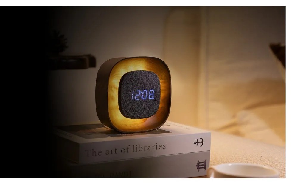 Ceas deșteptător digital Lumos Walnut – Gingko