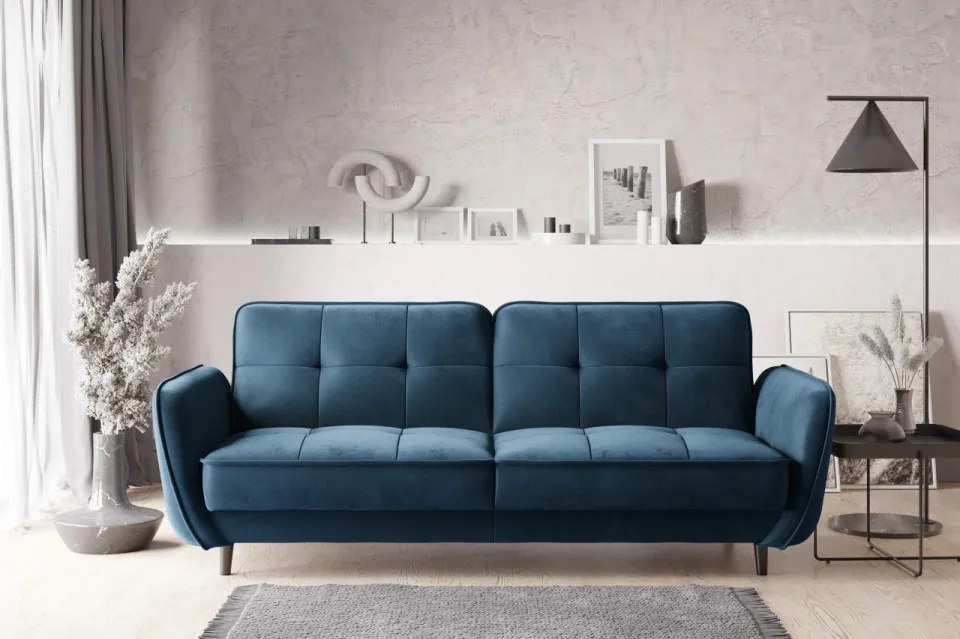 Canapea tapitata, extensibila, cu spatiu pentru depozitare, 220x83x90 cm, Bellis 02, Eltap (Culoare: Verde pepit / Monolith 76)