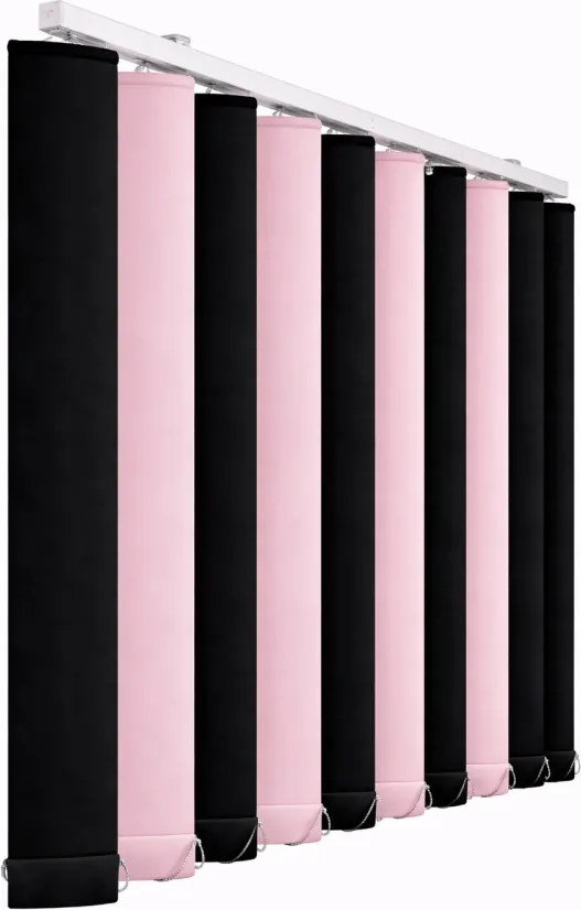 Jaluzele verticale blackout 2 culori negru / roz – Stella 8270 / 8100