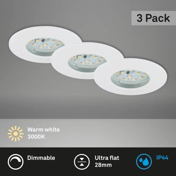 SET 3x corp de iluminat LED încastrat pentru baie Briloner 7231-036 LED/5,5W/230V IP44