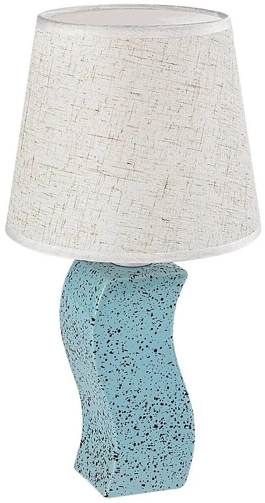 Lampa de masa ceramica albastru abajur bej Dayami