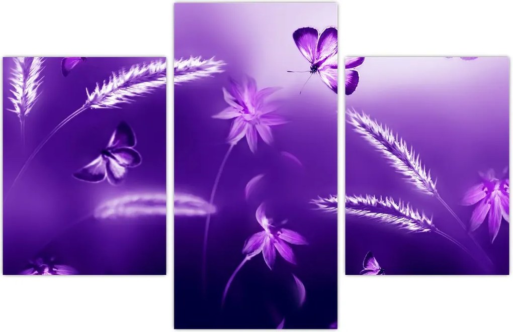 Tablou - Lunca cu fluturi (90x60 cm)