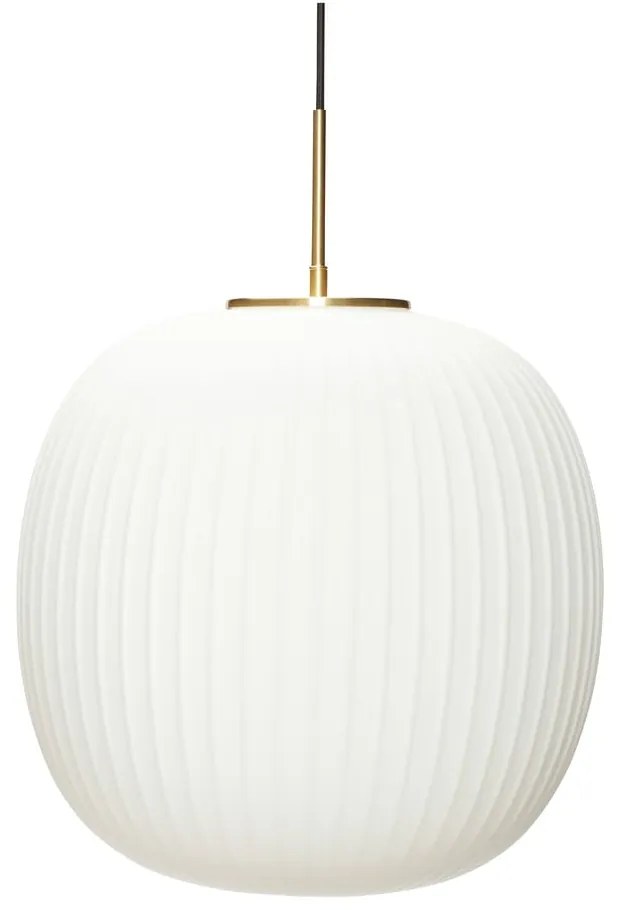 Lustră albă cu abajur din sticlă ø 40 cm Serene – Hübsch