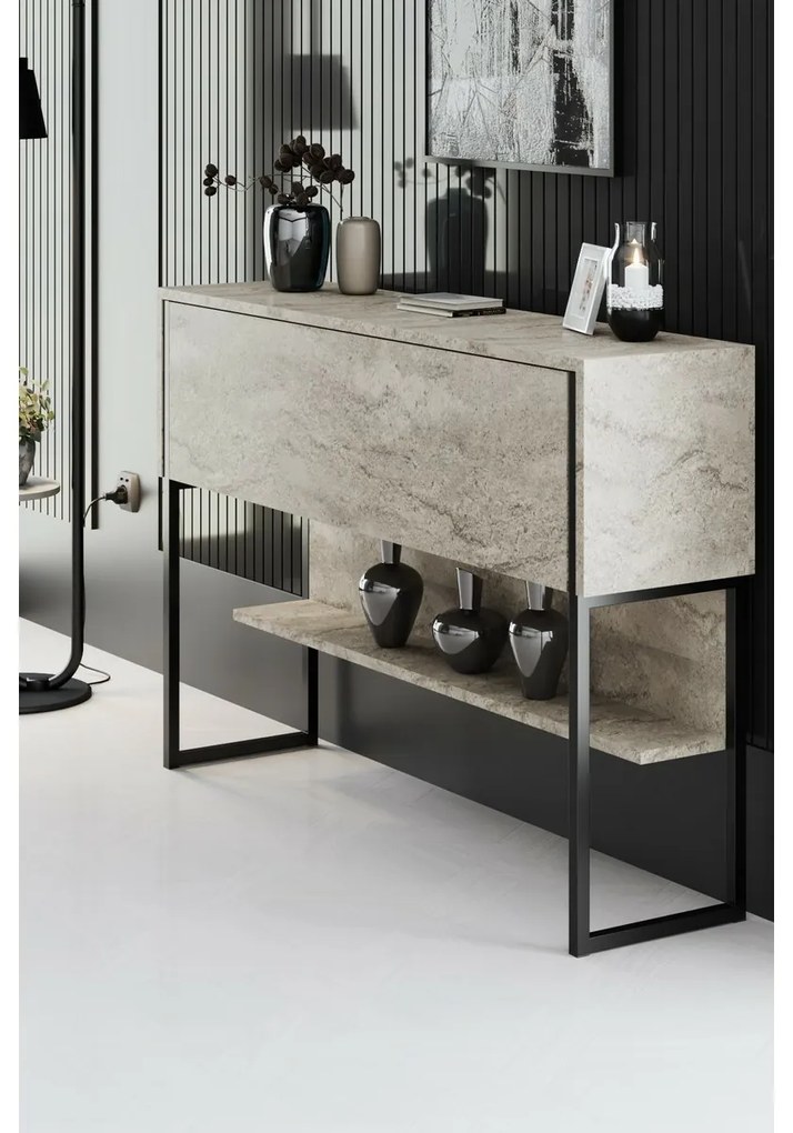 Comodă Luxe Travertine and Black