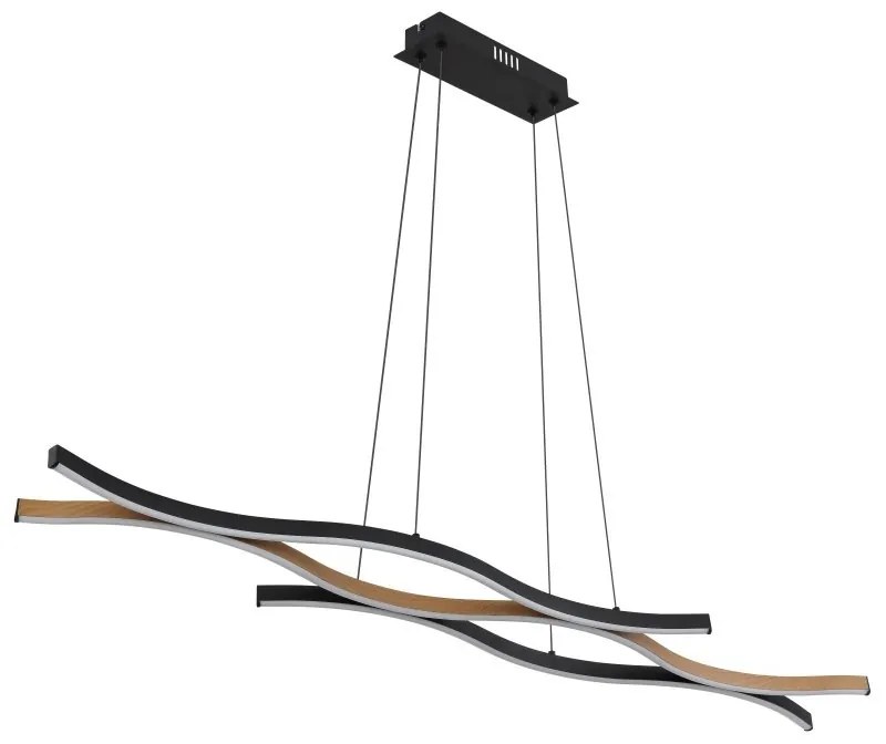 Lustra LED suspendata design modern Geronimo negru, maro