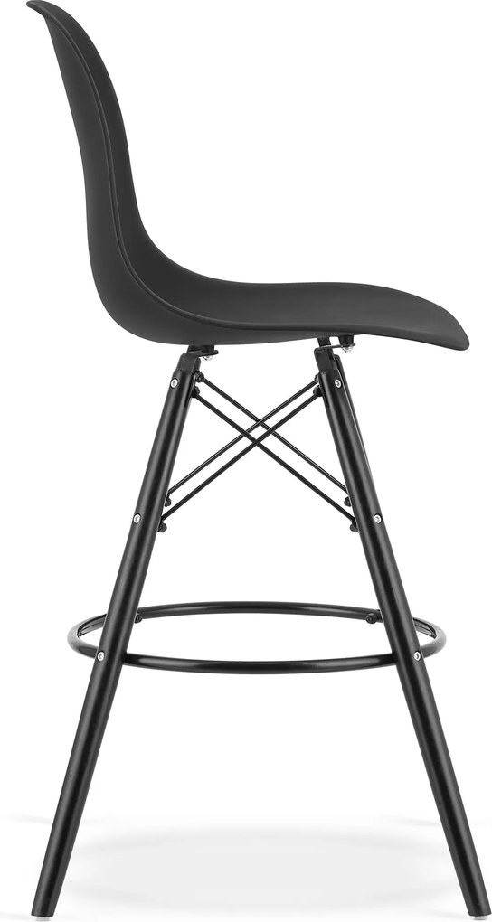 OFERTA Scaun de bar negru CARBRY LAMAL cu picioare negre II. calitate