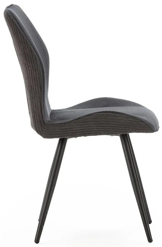 Scaune de dining negre 2 buc. din catifea reiată Adaya – Marckeric