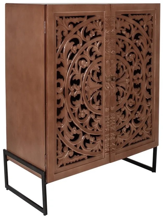 Comoda maro, din lemn, aspect vintage, Mandala