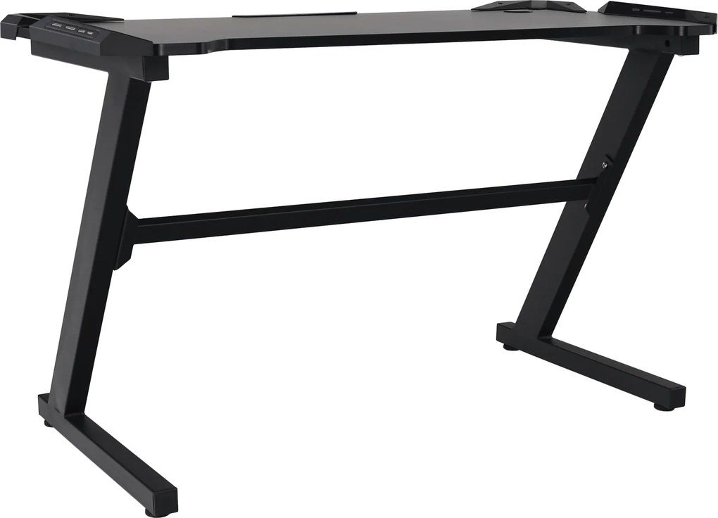 Birou PC/birou gaming, negru, JADIS