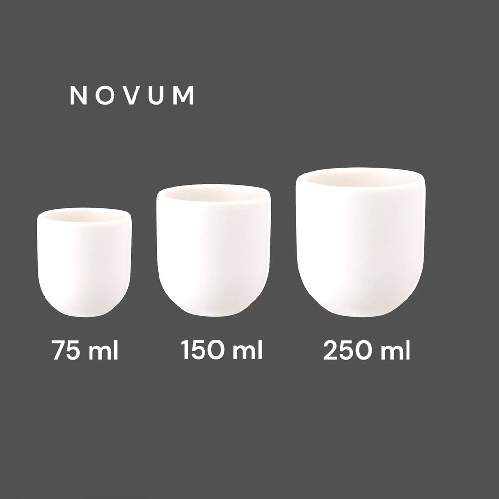 Set 3 Pahare Cafea NOVUM Alb Mat (1 pahar 250ml, 1 pahar 150ml, 1 pahar 75ml)