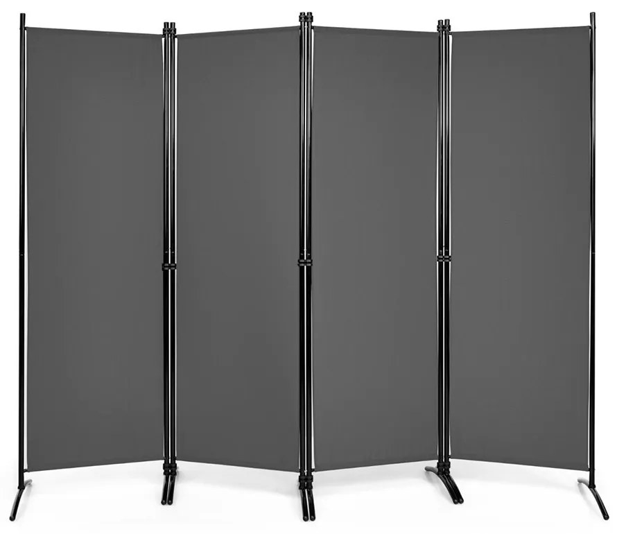 Paravan cu 4 panouri 173 cm gri