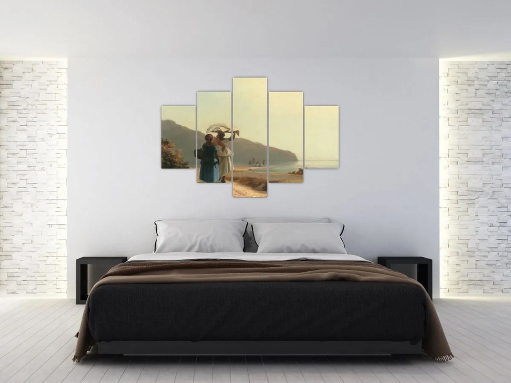 Tablou - Camille Pissarro, Two Women Chatting by the Sea, St. Thomas, reproducere (150x105 cm)