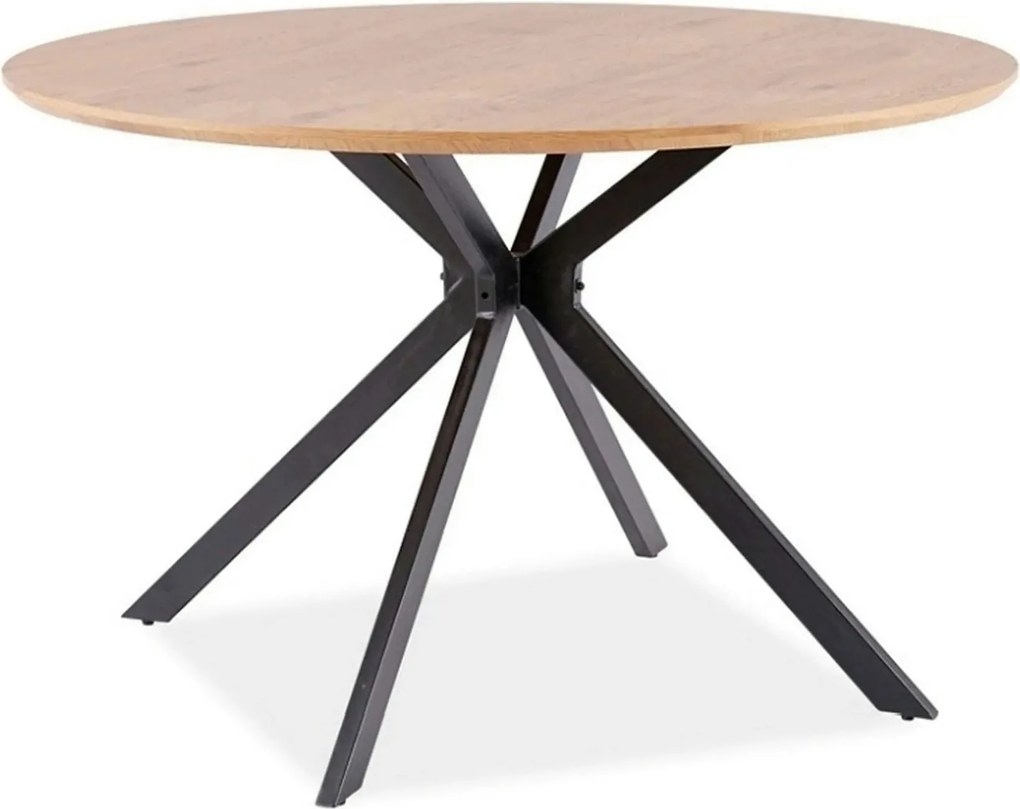 Masa ASTER, stejar/negru, 120x120x75 cm