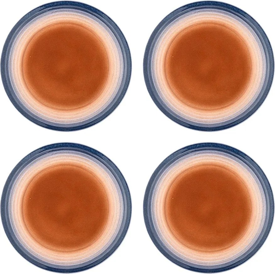 Farfurii albastre/portocalii 4 buc. pentru desert din gresie ø 20,5 cm Tatum – Bloomingville