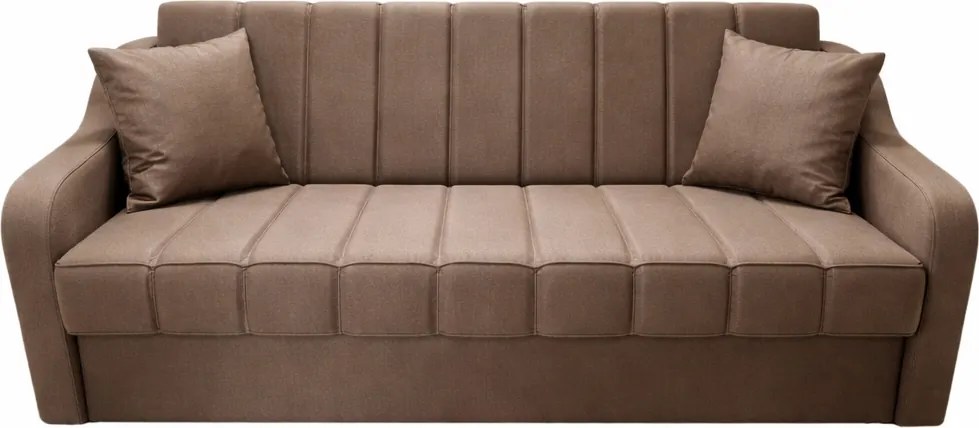 Canapea ALEX extensibila, 3 locuri, cu lada de depozitare, stofa maro, 220x90x90 Maro