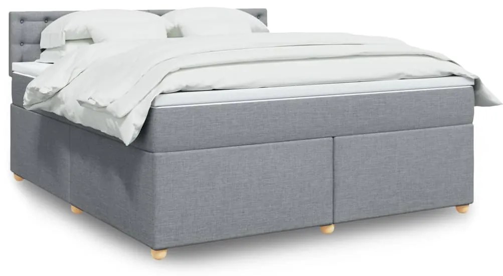 vidaXL Pat continental, gri deschis, 180x200 cm, material textil