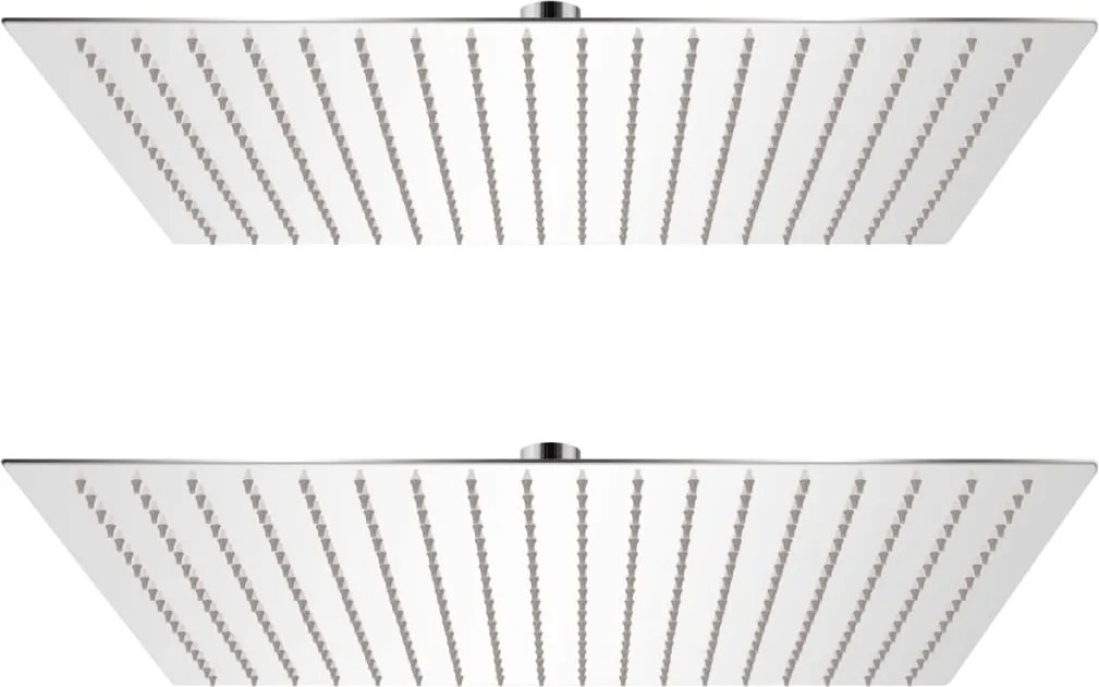 vidaXL Cap de duș tip ploaie, 2 buc., 50 x 50 cm, oțel inoxidabil