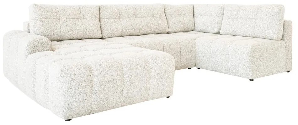 Colțar modular crem extensibil/cu spațiu de depozitare (cu colț pe partea stângă) Lulu – Miuform