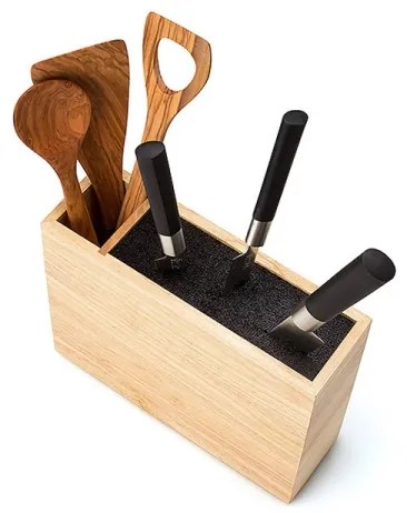 Suport de cuțite cu inserție flexibilă și compartiment 27,5x9x21,5 cm Continenta C3315