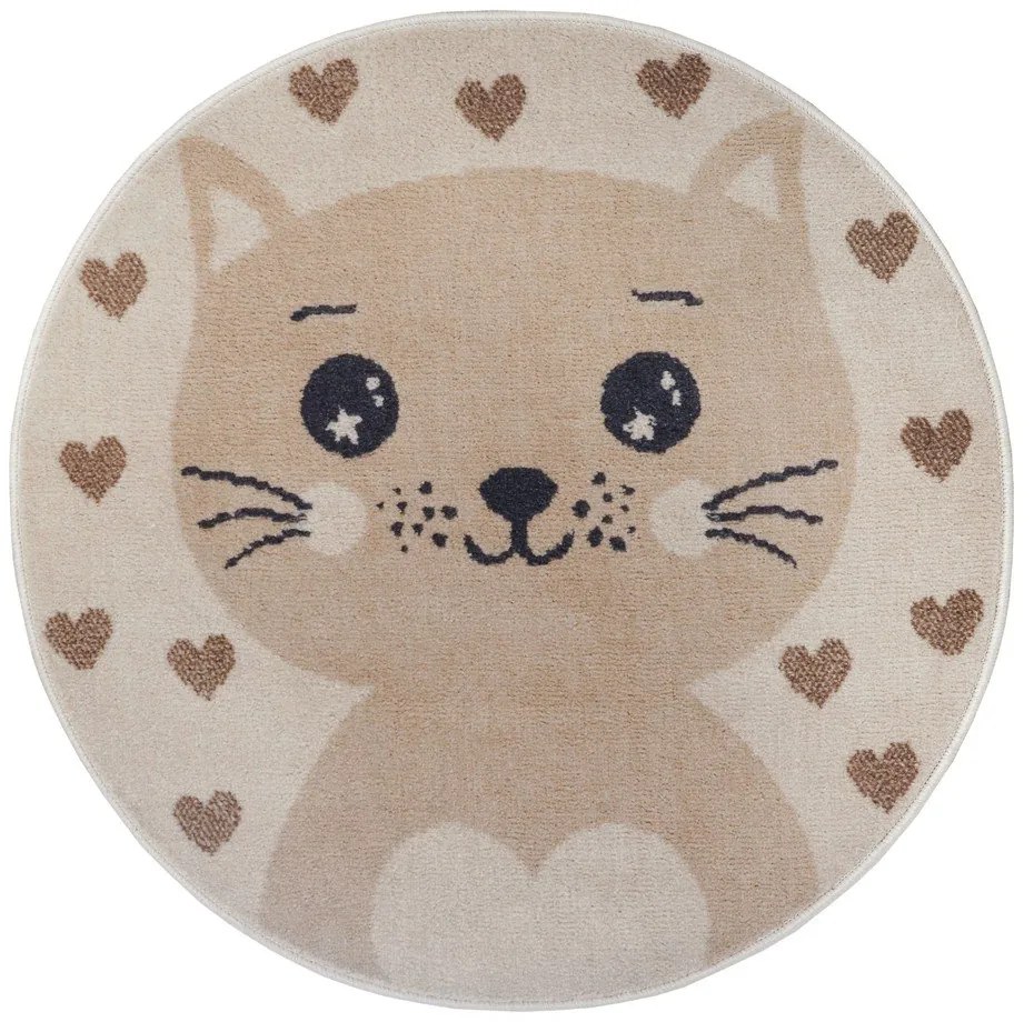 Covor pentru copii bej ø 140 cm Cat – Hanse Home