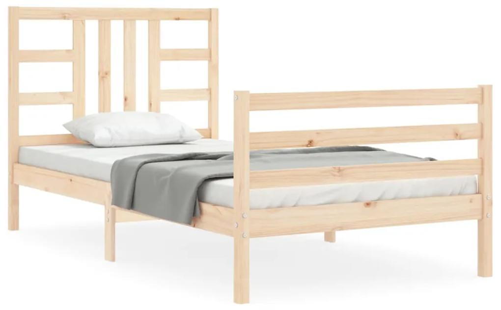 3193886 vidaXL Cadru de pat cu tăblie single, lemn masiv