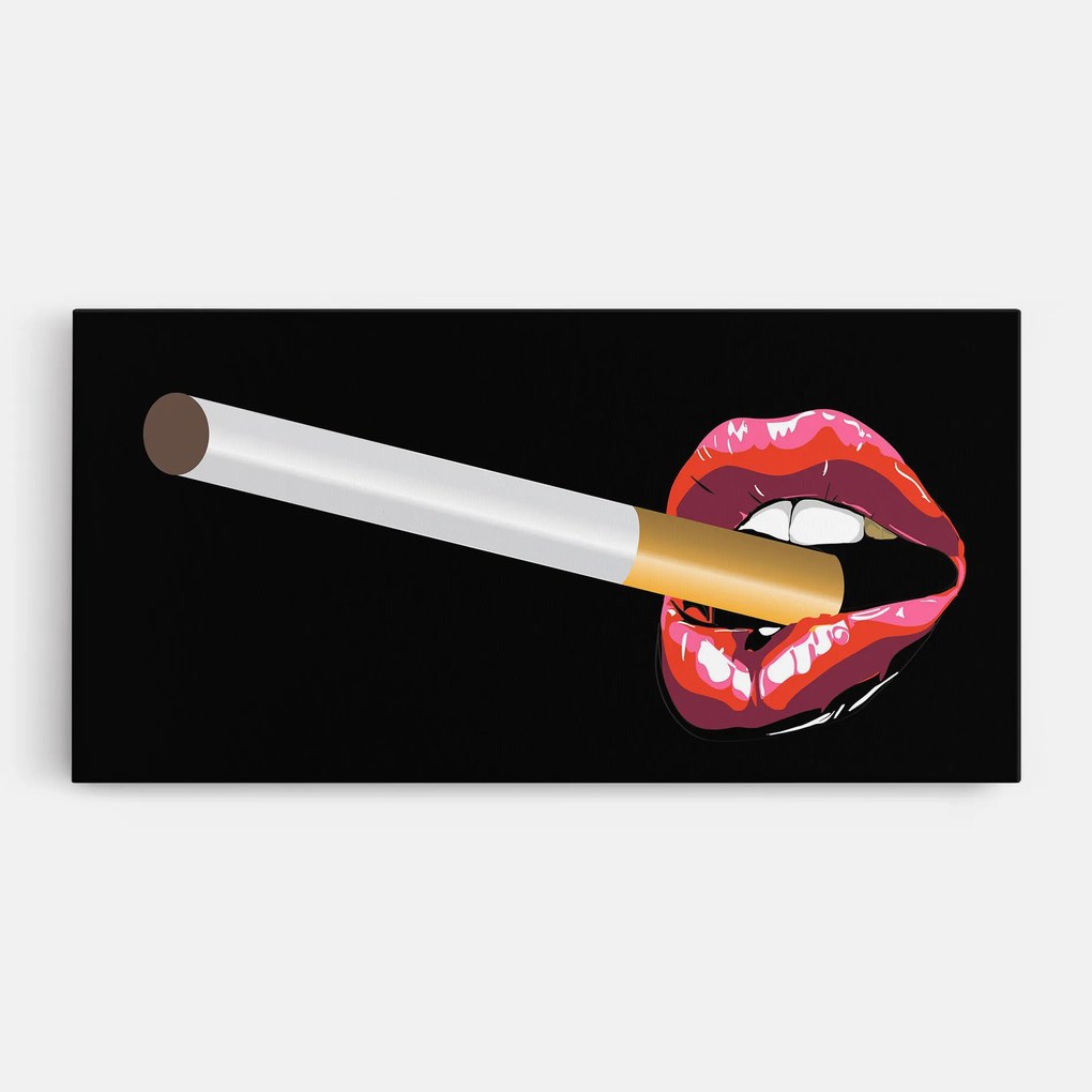 Tablou Canvas, 100x200cm, Dormitor si Living, Femei, Lips, Lips Smoking