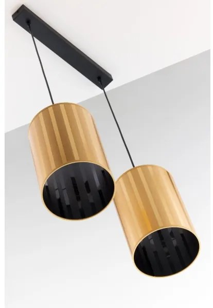 Jupiter 2091 - Lustru suspendat pe cablu CORTINA 2xE27/15W/230V, auriu/negru