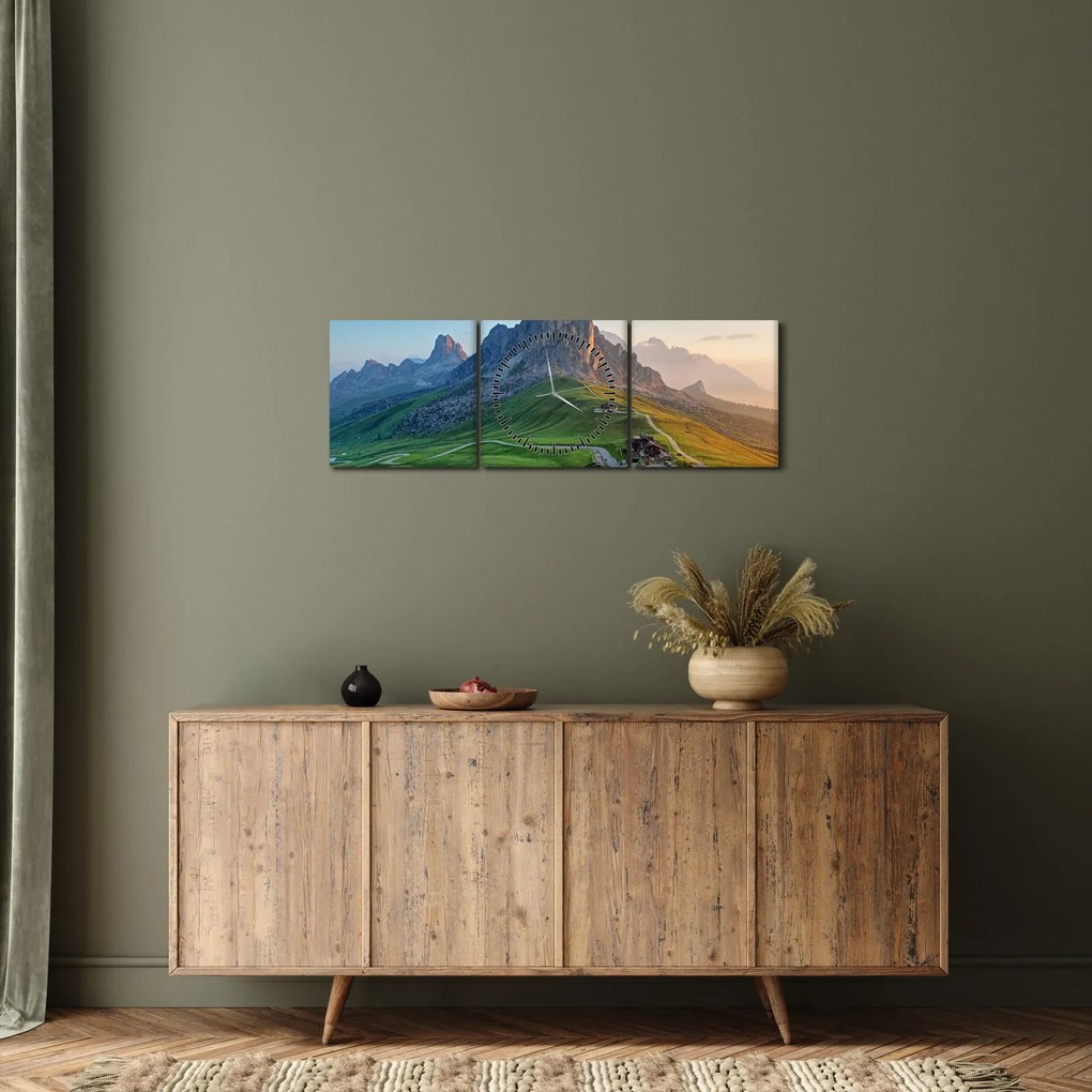 Tablou - Dolomiți (cu ceas) (90x30 cm)
