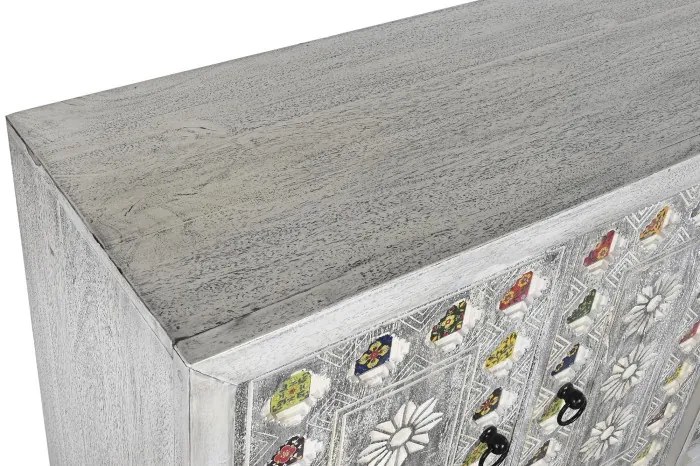 Bufet, gri, din ceramica si lemn de mango, Mistral