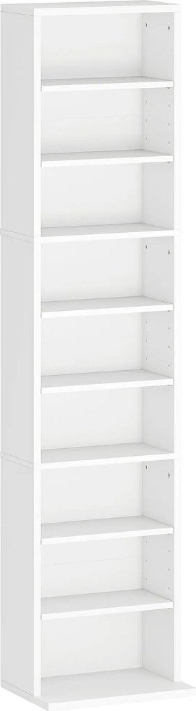 HOMCOM Unitate de Stocare pentru 260 de CD-uri/120 de DVD-uri - Alb | Aosom Romania