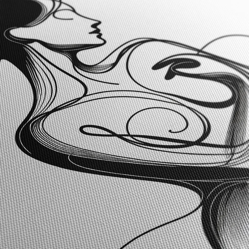 Tablou corp feminin în linii artistice