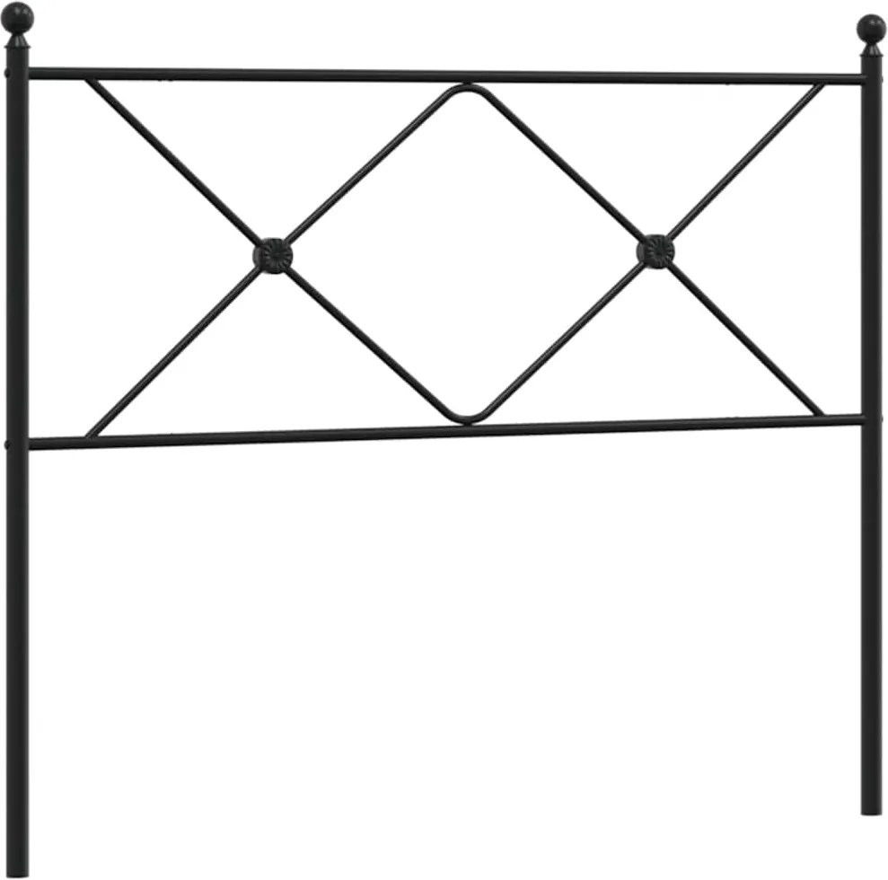 vidaXL Tăblie de pat de schimb metalică, negru, 100 cm