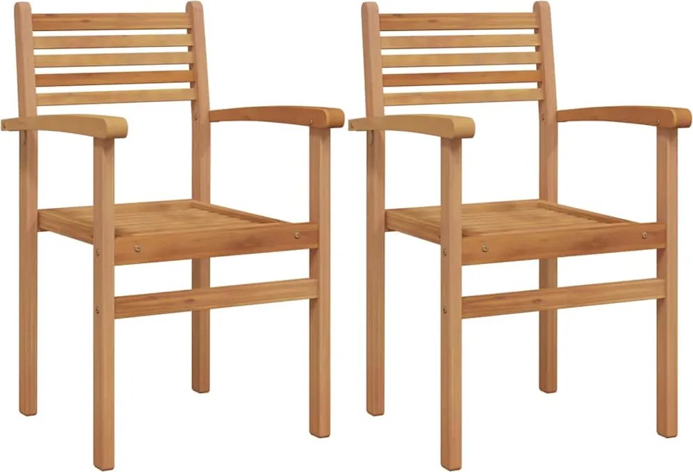 vidaXL Scaun 2 pcs Maro 56 x 55 x 90.5 cm Lemn solid de tec