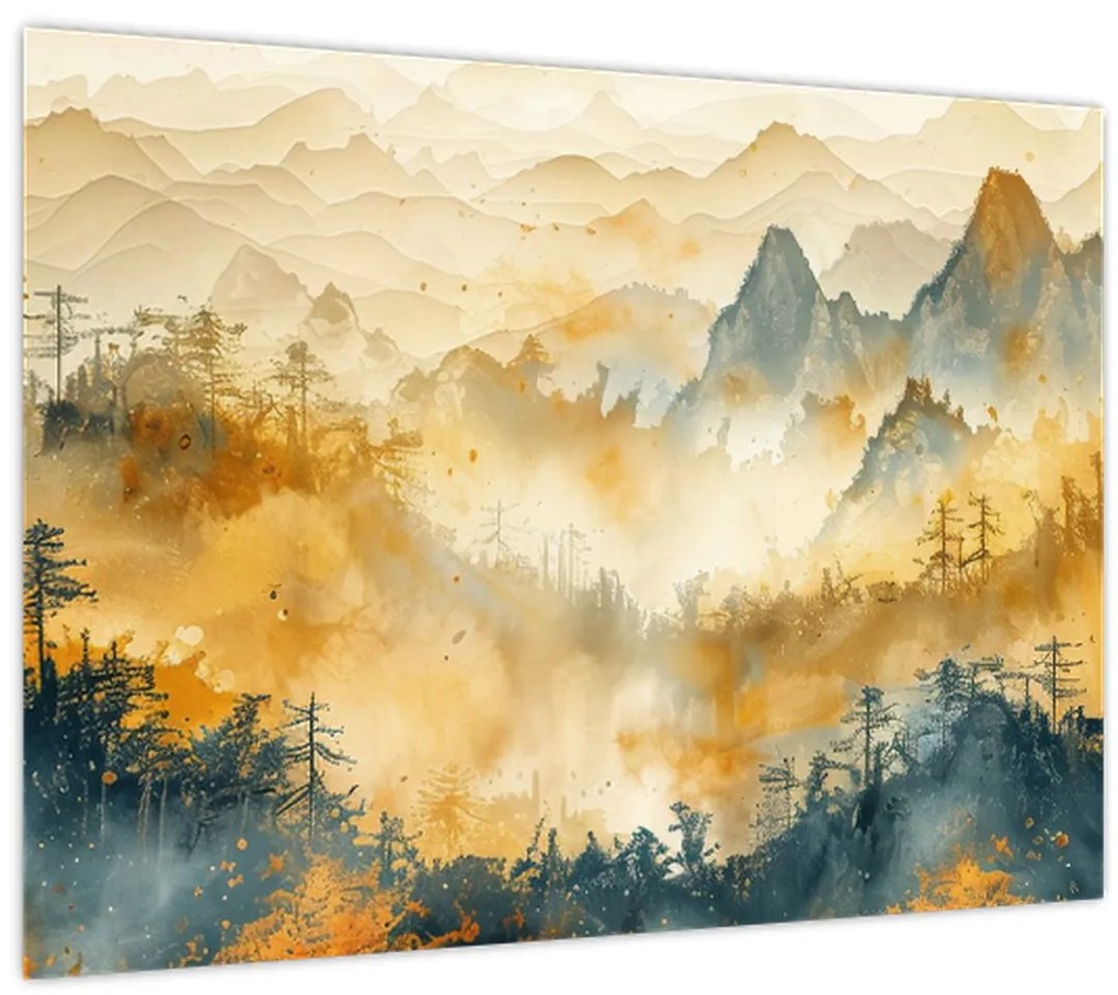 Tablou - Munți, acuarelă (70x50 cm)