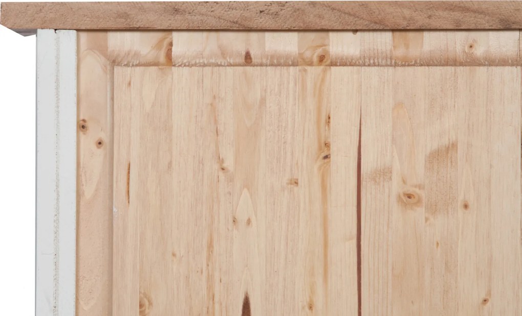 Dulap mic, L68 25 H98 cm, alb antic natur, lemn masiv