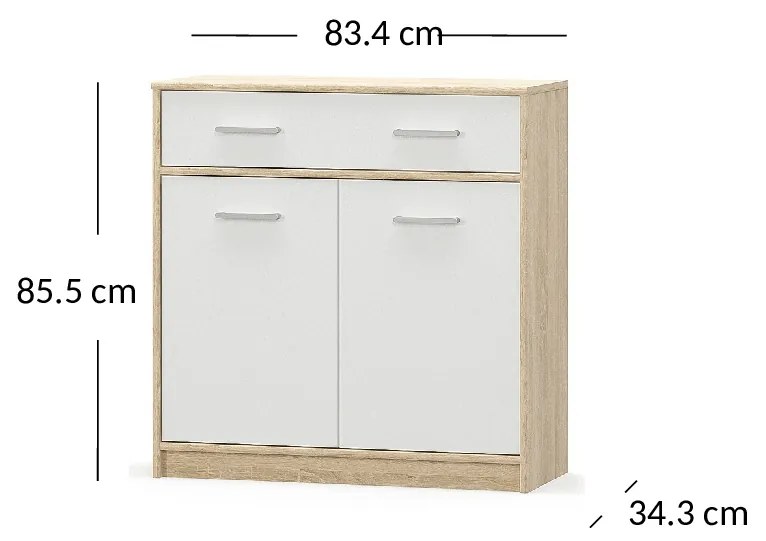 Comodă Terrell (Stejar sonoma + alb). 1053285