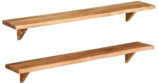 Rafturi de perete, 2 buc., 120x20x16 cm, lemn masiv de acacia