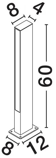 Stalp negru de exterior LED IP65 Stor H-60cm