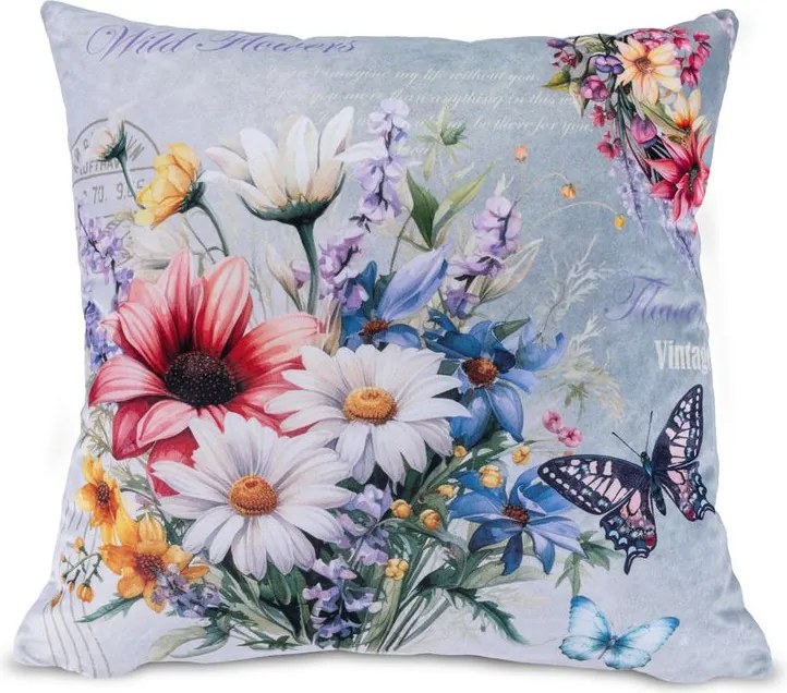 decoDoma Set de 3 fețe pernuțe SPRING FLOWERS 45 x 45 cm