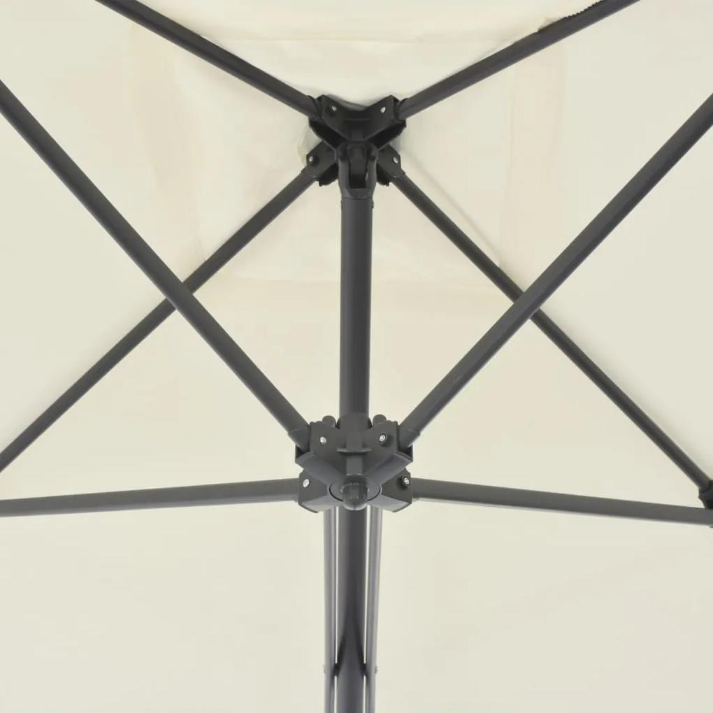 Umbrela soare de exterior, stalp din otel, nisipiu, 250x250 cm Nisip