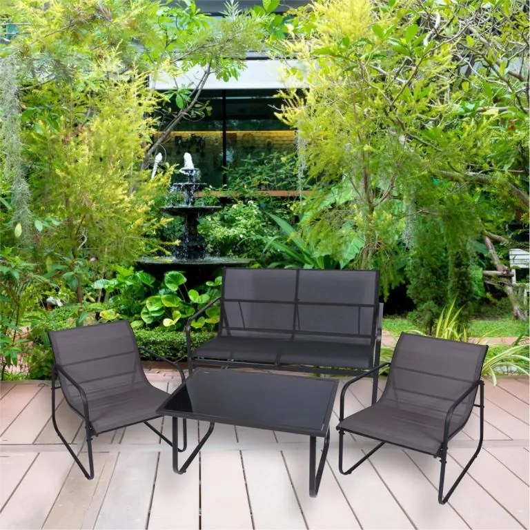 Set de grădină Astoria, set 4 piese cu structură din oțel, g